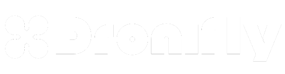 białe logo dronifly logo